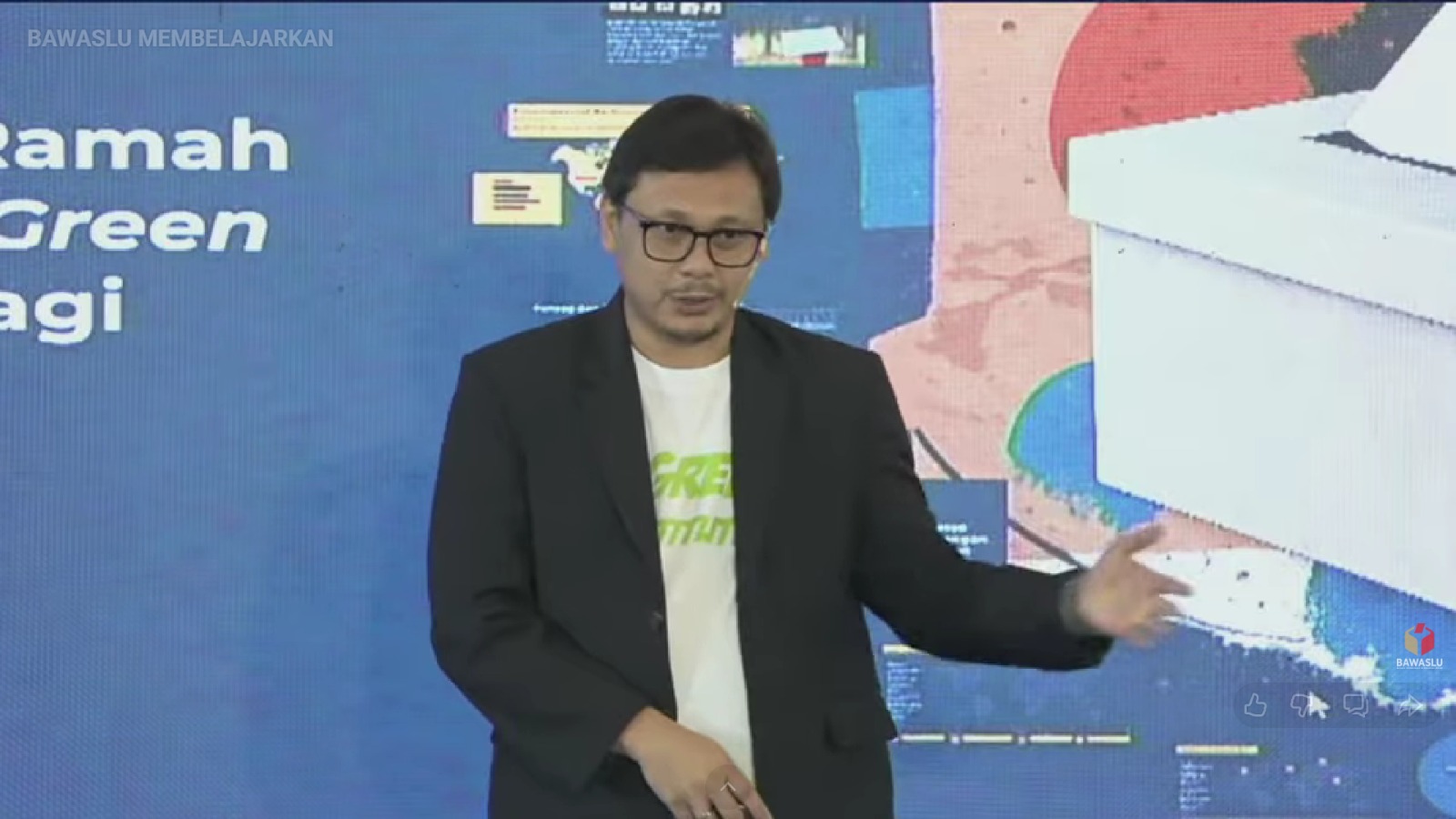 Ketua Bawaslu Provinsi Sulawesi Utara, Dr. Ardiles Mario Revelino Mewoh, S.IP., M.Si Memaparkan Strategi Bawaslu Monitoring “Green Election” Pada Kegiatan Bawaslu Membelajarkan yang di gelar oleh Bawaslu Republik Indonesia, pada Sabtu (29/11/2025).