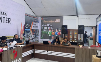 Bawaslu Minahasa mengikuti Rapat Penyampaian Laporan Capaian Realisasi Anggaran Tahun 2025, Kamis (15/1/2026)